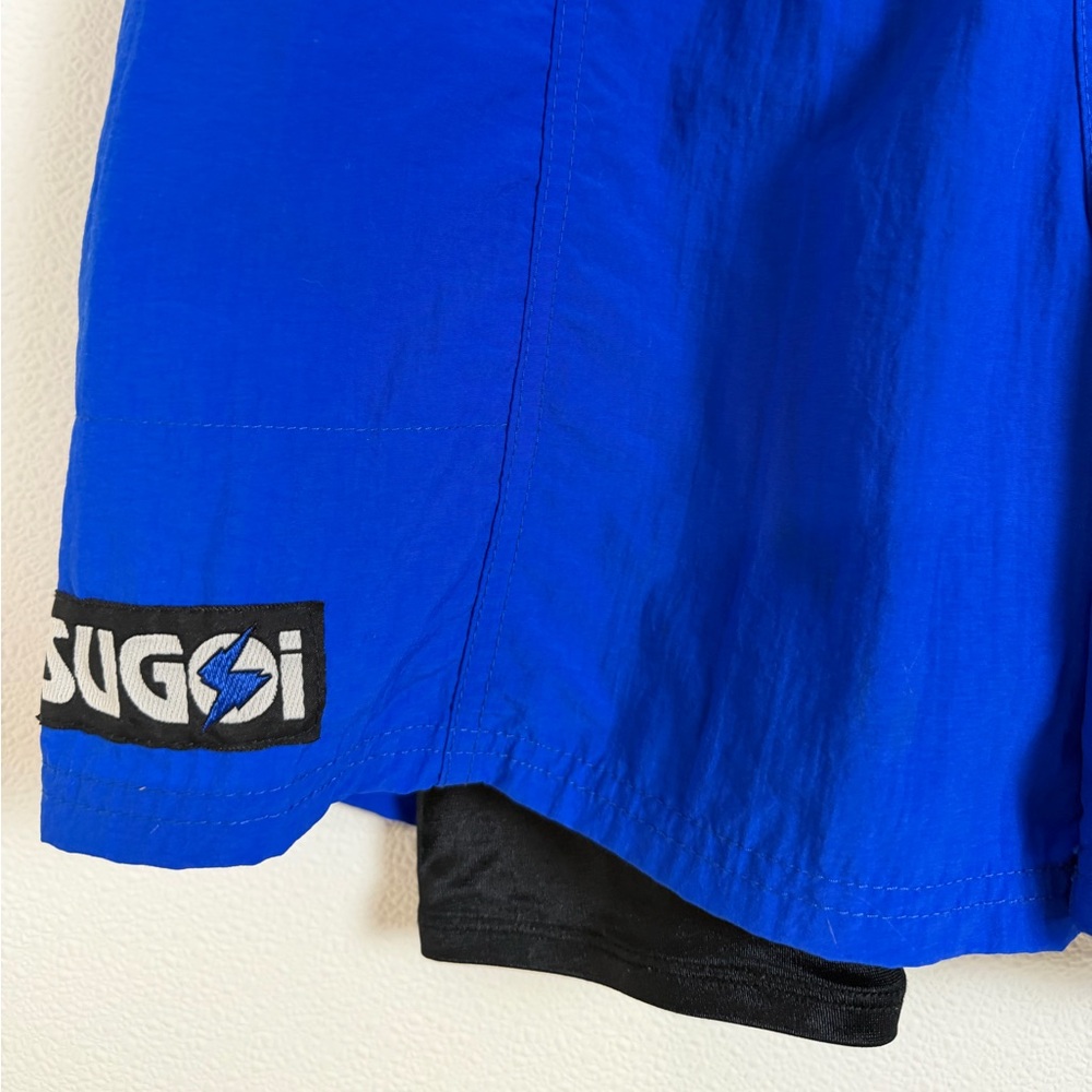 SUGOI Made in Canada Men’s Running Shorts Blue Nylon Lined Athletic Size Large - Picture 7 of 15